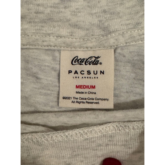 Pacsun Mens Coca-Cola Collab Heather Grey Longsleeve T-Shirt Graphic Print Sz M - Picture 7 of 7
